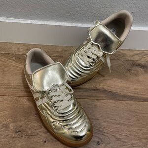 Steve Madden Shiny Gold Sneakers
